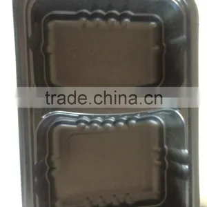 Disposable Clear Plastic Takeaway Microwave pp 2 Compartment Fast Food Container With Lid thumbnail-1