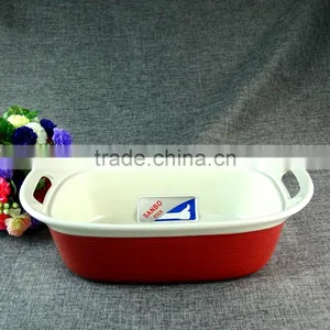 High Quality Fashion Red Ceramic Bakeware With Two Handles Bulk Fast Shipping thumbnail-1