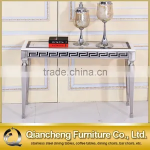 Hotel Marble Console Table With Mirror Silver Legs thumbnail-3