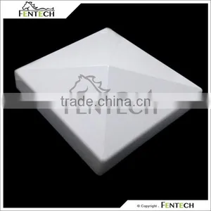 5"x5" White Flat Vinyl Fence Post Caps thumbnail-1