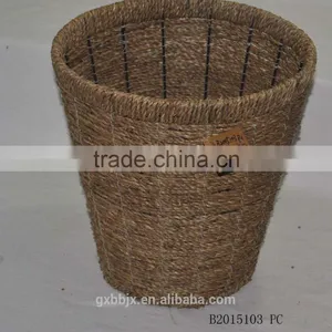 Household Essentials Woven Seagrass Waste Bin thumbnail-1
