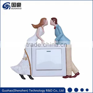 Wedding Theme Relief Wall Decor Resin Switch Sticker for Sale thumbnail-1