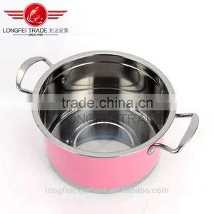 Pink Green Yellow Colorful Hot Sale Shape Stainless Steel Soup Cooking Pot Set thumbnail-6