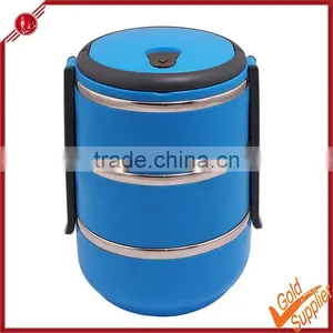 High Quality of Three Layers Stainless Steel Metal Lunch Box thumbnail-1