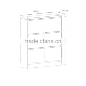 Wooden Shoe Storage Cabinet Design MDF Cabinet With 3 Drawer Fashion Morden Home Furniture for Living Room Shoe Storage thumbnail-6