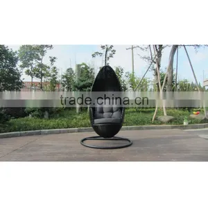 Garden Single Size Rattan Hanging Swing Chair Garden Outdoor Cushioned With Steel Frame thumbnail-1