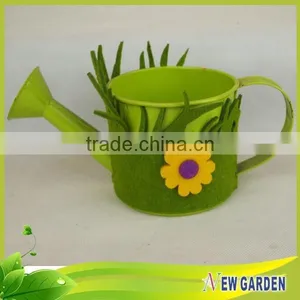 Flannelette Decorative New Colored Metal Watering Can Flower Pot thumbnail-4