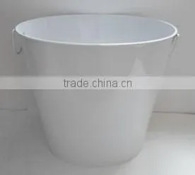 Large Metal Round Bucket in Red Color thumbnail-2
