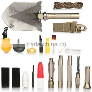 Winter Car Emergency Survival Kit Multifunctional Shovel With Hammer Knife Flashligh Fire Starter thumbnail-2