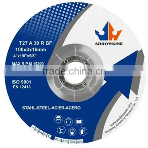 4'' 100x3x16mm T27-Reinforced Resin DC Grinding &Cutting Wheel for Metal thumbnail-1