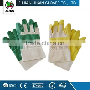 JX68A113 Industrial Non Slip Full PVC Impregnated Gloves Green Palm thumbnail-4