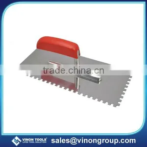 Popular Germany Notched Trowel, Stainless Steel Notched Trowel With Wooden Handle, Construction Tools thumbnail-1