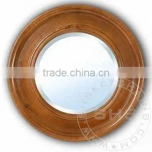 Simple Wooden Mirror Frame Round thumbnail-1