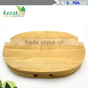 4 Cheese Knives With Board Set Rubber Wood Cheese Board Set Professional Bamboo & Wood Household Products Wood Cheese Tools thumbnail-4