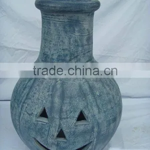 Clay Chimney With Metal Stand, Fire Shelf and Lid thumbnail-1