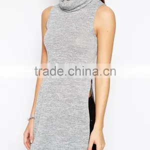 Latest Arrival Petite Cowl Neck Longline Hem Tunic With Side Split thumbnail-2