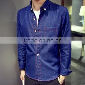 Factory Direct Supply Fashion Man Clothes /High Quality Men Denim Shirt thumbnail-4