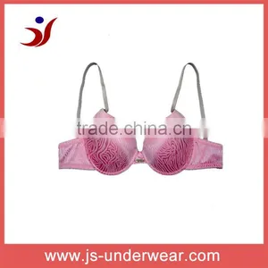 2015 Stylish Sexy Print T Shirt Bra Fancy Satin Lingerie thumbnail-1