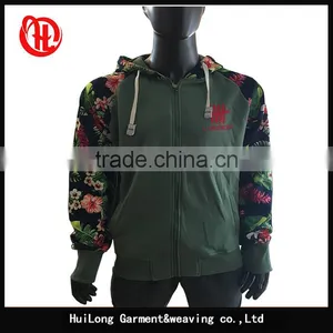 New Style Young Men Flower Printing Sleeve Autumn Hoody Jacket thumbnail-1