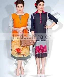 Embroidery Styles Kurtis ( Geo 2 Kurti )/new Design Woolen Kurti/lady Kurti/jeans and Kurti thumbnail-1