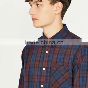 100% Polyester Dry Fit Custom Design Pattern Men Shirt Checked Mens Linen Shirts thumbnail-5