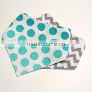 Grey and White Polka Dot Baby Bibs Factory Wholesale Baby Chevron Cotton Infant Bibs thumbnail-3