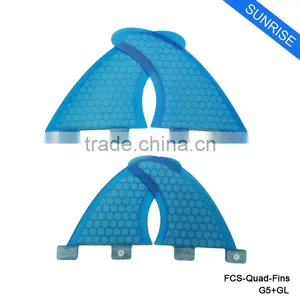 Quad Fin Surf Boards G5 + GL Style Fin Fiberglass Fin in Surfing thumbnail-2