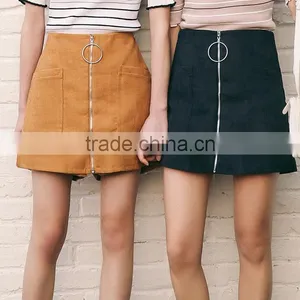 Runwaylover 5346 Sexy Europea Brown Suede Skirt thumbnail-1