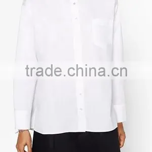 Runwaylover EY2345B Ladies Stand Collar Fashion Pure Color Blouse thumbnail-2
