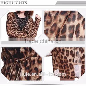 Sex Leopard Print Robe,latest Ladies Sexy Gown Designs, Women Night Robe thumbnail-6