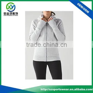 Latest Design Ladies 100% Cotton Light Weight Grey Color Windbreaker Sports Wear Bomber Jacket thumbnail-1