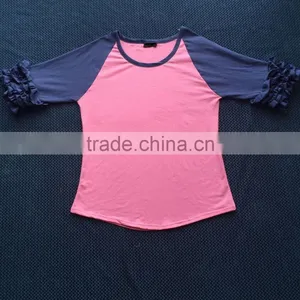 Women Fall Clothings , Women Shirt , Women Floral Raglan YW-00379 thumbnail-2