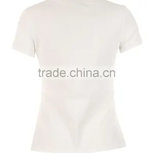 Girls 95% Cotton 5%spandex Skinny Short Sleeve Flower Printing White Tee thumbnail-3