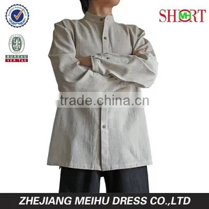 Unisex Men's Hemp Banded Collar Shirt thumbnail-4