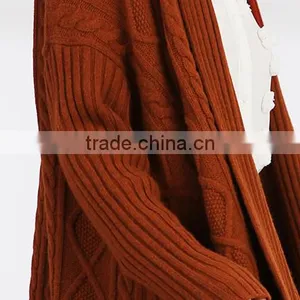 2017 Hot Sale Wool Thick Knitting Front Open Abaya Cardigan for Women thumbnail-5
