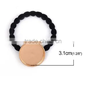 Zinc Based Alloy DIY Resin Mold For Jewelry Making Hair Ties Round Gold Plated & Black thumbnail-2