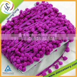 Hot Sale High Quality Colorful Pompom Fringes thumbnail-1