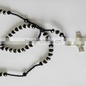New Design Resin Necklace Cross Pendant Necklace Christian Rosary Bead thumbnail-1