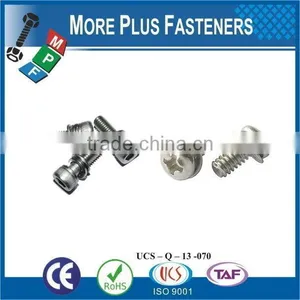 Taiwan JIS B1187 M3 M12 M3-0.5 x 12mm Phillips Pan Head Zinc Finish Steel Square Conical Washer SEMS Machine Screw thumbnail-2