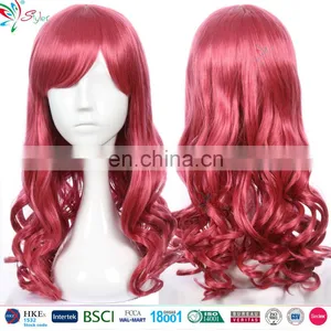 Attractive Women Red Highlights Curly Synthetic Hair Cosplay Anime Wigs thumbnail-1