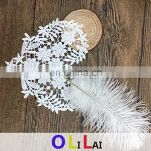 13cm OLNC4019 Sweet Flowers Style Hand Embroidery Designs Milk Polyester Lace thumbnail-3