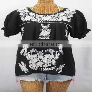 Hand Embroidered Dress Mexican Embroidery Clothing Wholesale Women's Tunic Dress thumbnail-1