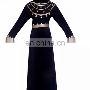 Black Colour Lycra(Stretchable) Burkha With Diamond Stone Work & Lace Work / Stylish Burkha for Casual Daily Work (dubai Abaya) thumbnail-1
