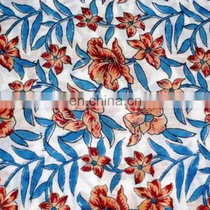 Cotton Fabric Hand Block Print Sewing Cotton Natural Print Fabric thumbnail-1