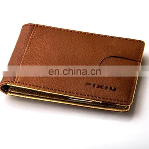 Low Price Handcraft Simple Design Brown Leather USA Money Clip thumbnail-2