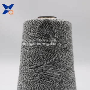 Ne16/1 Metal Fiber 5%-polyester Fiber 95% Twist With Ne32/2 Black Rayon/viscose Fiber Yarn-XT11166 thumbnail-4