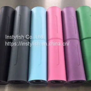 Eco-frinedly Natural Rubber PU Yoga Mat With Customized Alignment Line thumbnail-2