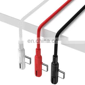 JOYROOM 90 Degree Right Angle Gaming USB Cable LED Nylon Braided Sync Charge Double USB Data Cable thumbnail-1