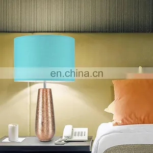 Custom Made European Luxury Rose Gold Ceramic Base Modern Nightstnad Lamps for Home Hotel Office thumbnail-4
