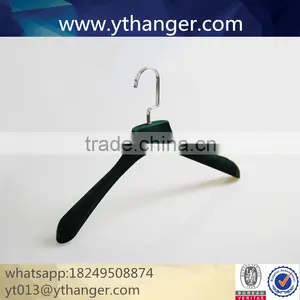 CY-609 Custom Flocking Plastic Hanger Velvet Plastic Hanger Clothes Velvet Hanger thumbnail-4
